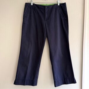 Lilly Pulitzer Main Line Fit Capri Pants Womens Sz 8 Navy Blue Cotton